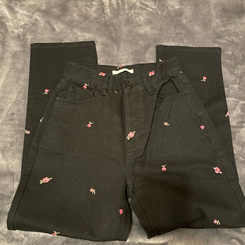 PacSun straight leg embroidered jeans | size:25